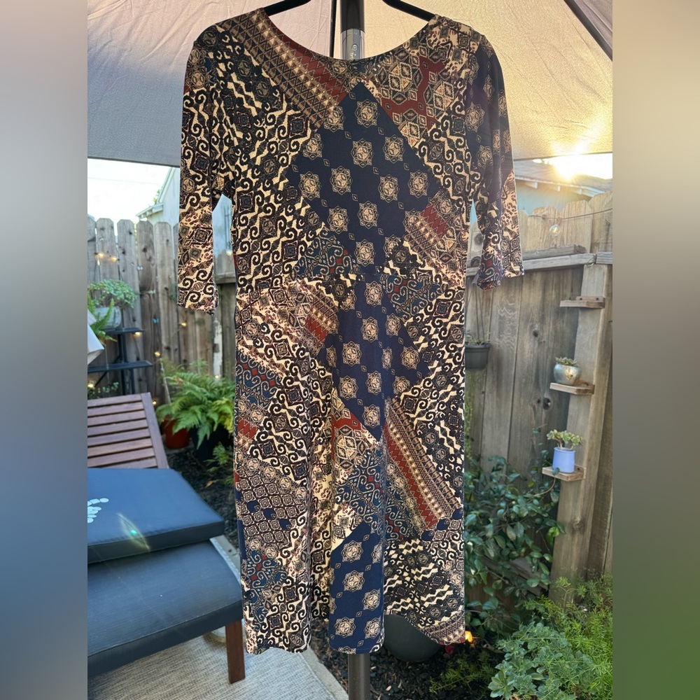 Matrushka "Ziggy" Dress with multiple design print Midi Size M (8-10)